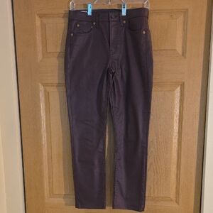GAP Vintage Slim Mid Rise Faux Leather Look Pants - Rich Brown Sz‎ 4